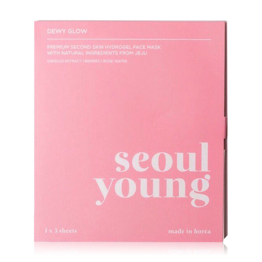 Seoulyoung Premium Second Skin Hydrogel Dewy Glow Face Mask [90g (Pack of 3)