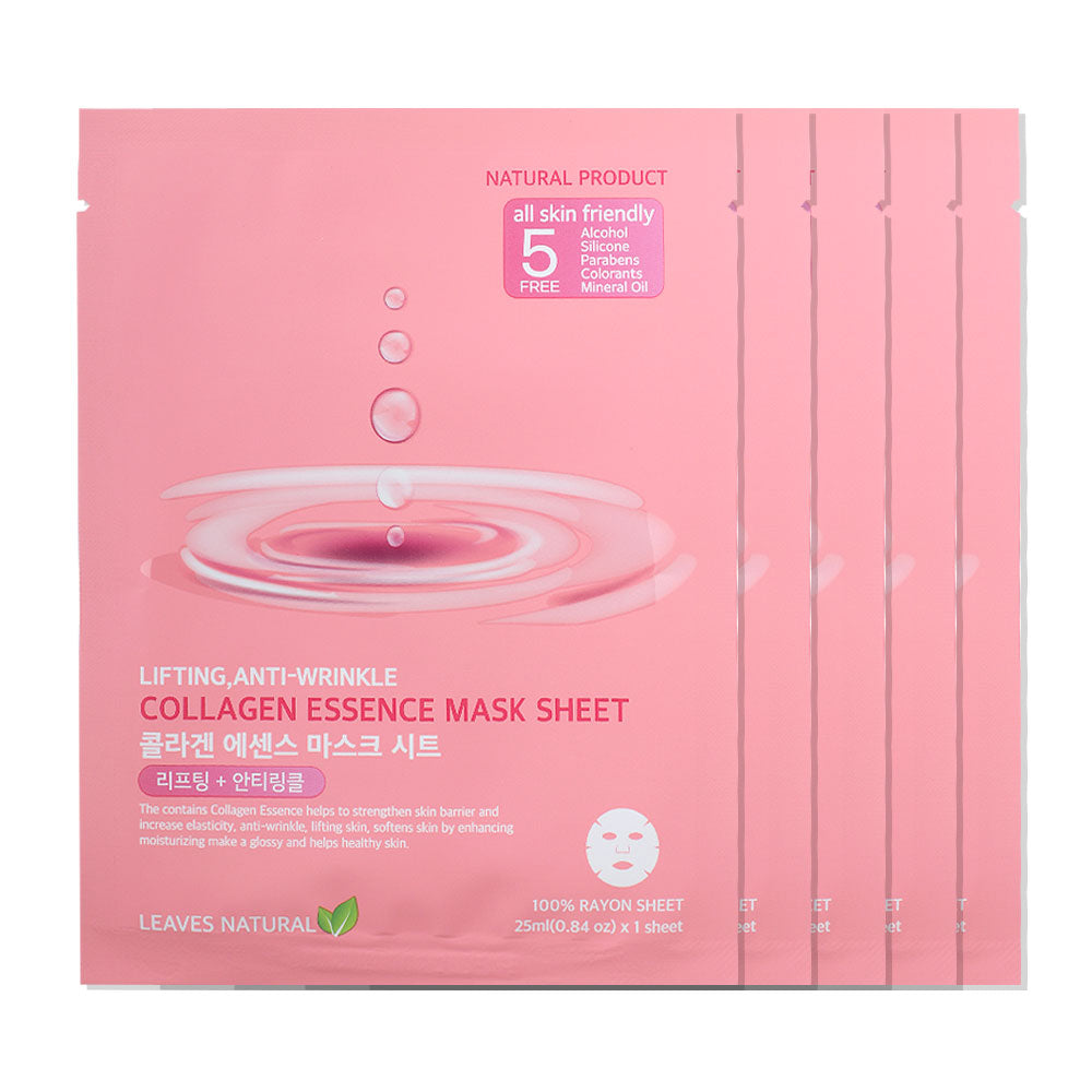 Leaves Natural Collagen Essence Mask Sheet [25ml (Pack of 5)