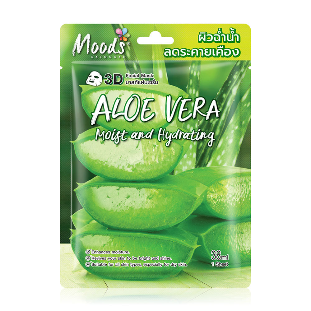 Moods Skin Care Aloe Vera Moist And Hydrating 3D Facial Mask 38ml