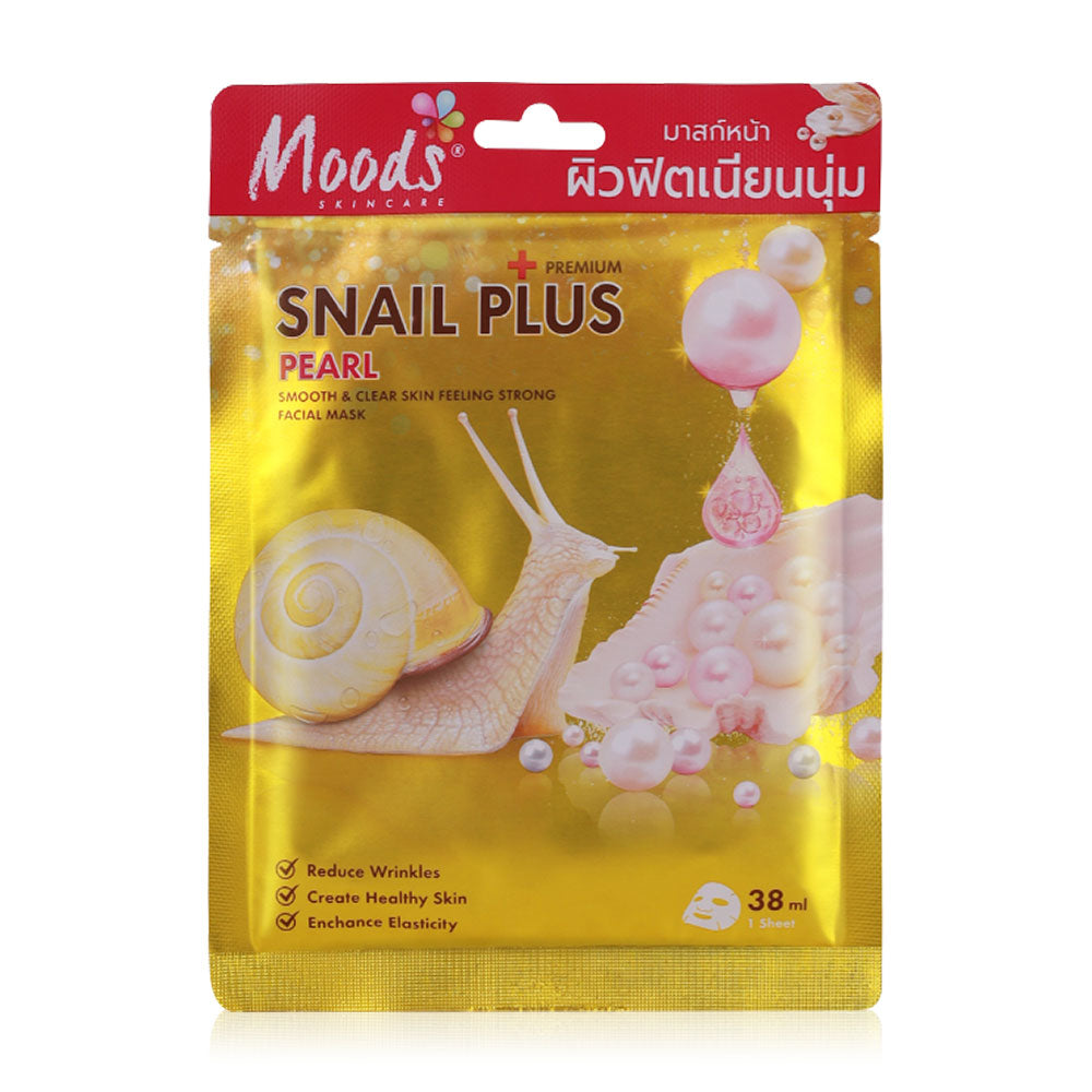Moods Skin Care Moods Snail Plus Series Pearl Smooth & Clear Skin Feeling Strong Facial Mask 38ml