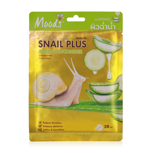 Moods Skin Care Moods Snail Plus Series Aloe & Cucumber Skin Moisten Facial Mask 38ml