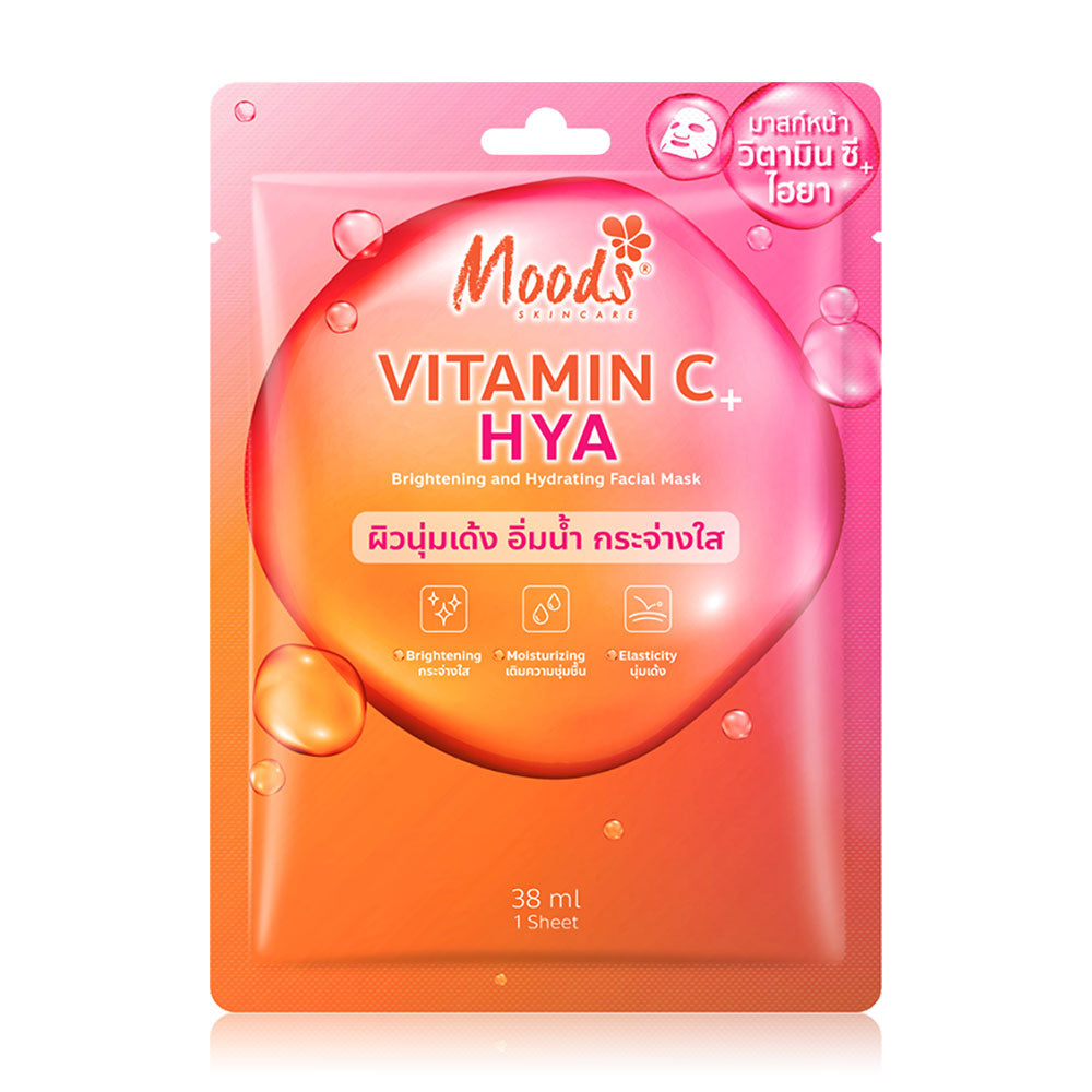 Moods Skin Care Vitamin C + Hya Brightening And Hydrating Facial Mask 38ml