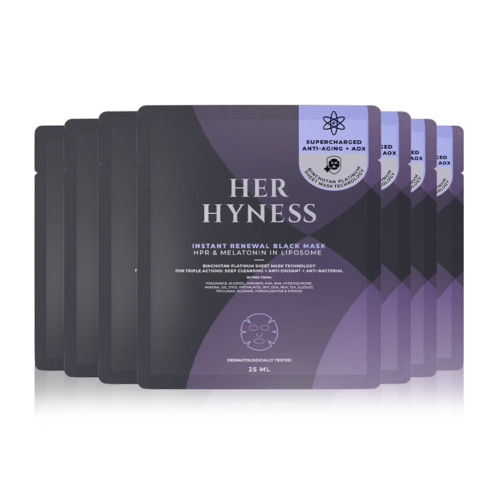 HER HYNESS Instant Renewal Black Mask [25ml (Pack of 7)