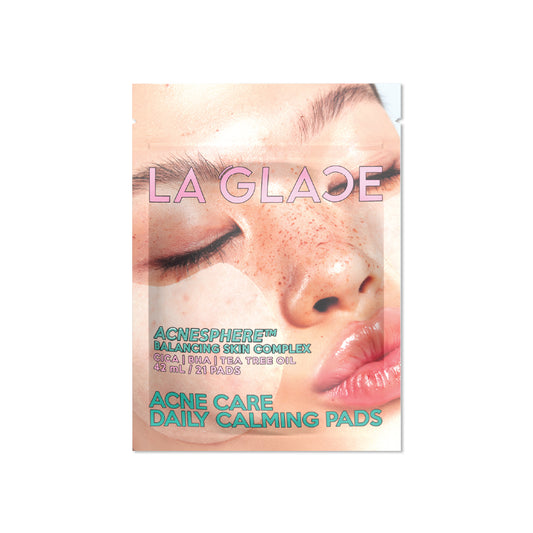 LA GLACE Acne Care Daily Calming Pads Travel Size 21 Pads Portable toner pads, green, formula for acne-prone skin from LA GLACE, helps add moisture to the skin, provides skin care before makeup, smooth and beautiful, every look is stunning.