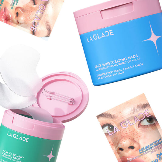 LA GLACE Daily Moisturizing Pads Aqualock 12 Travel Size 21 Pads Portable toner pads, blue, moisturizing formula from LA GLACE, helps to moisturize the skin, providing skin care before makeup to be smooth and beautiful, stunning in every look.