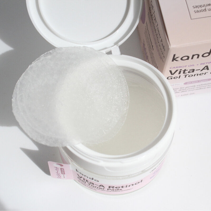 Kanda Vita-A Retinol Gel Toner Pads 40 Pads Kanda toner pads increase elasticity, reveal smooth, fresh, and hydrated skin.