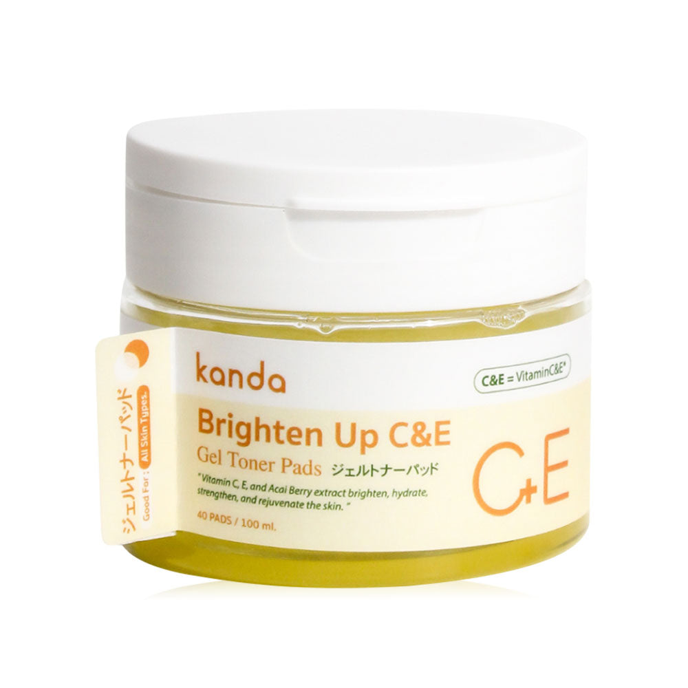 Kanda Brighten Up C&E Gel Toner Pads 40 Pads Kanda toner pads reduce dark spots, red spots, reveal smooth, healthy skin.