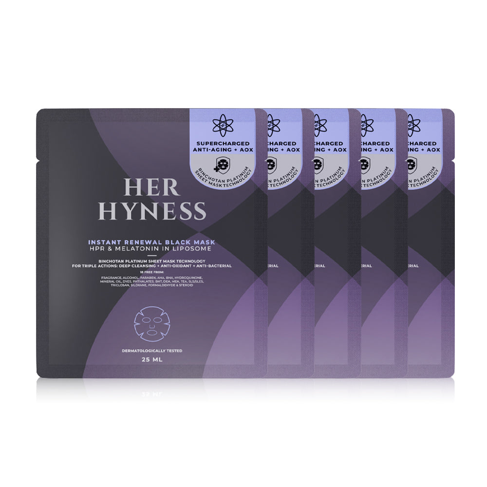 HER HYNESS Instant Renewal Black Mask [25ml (Pack of 5)