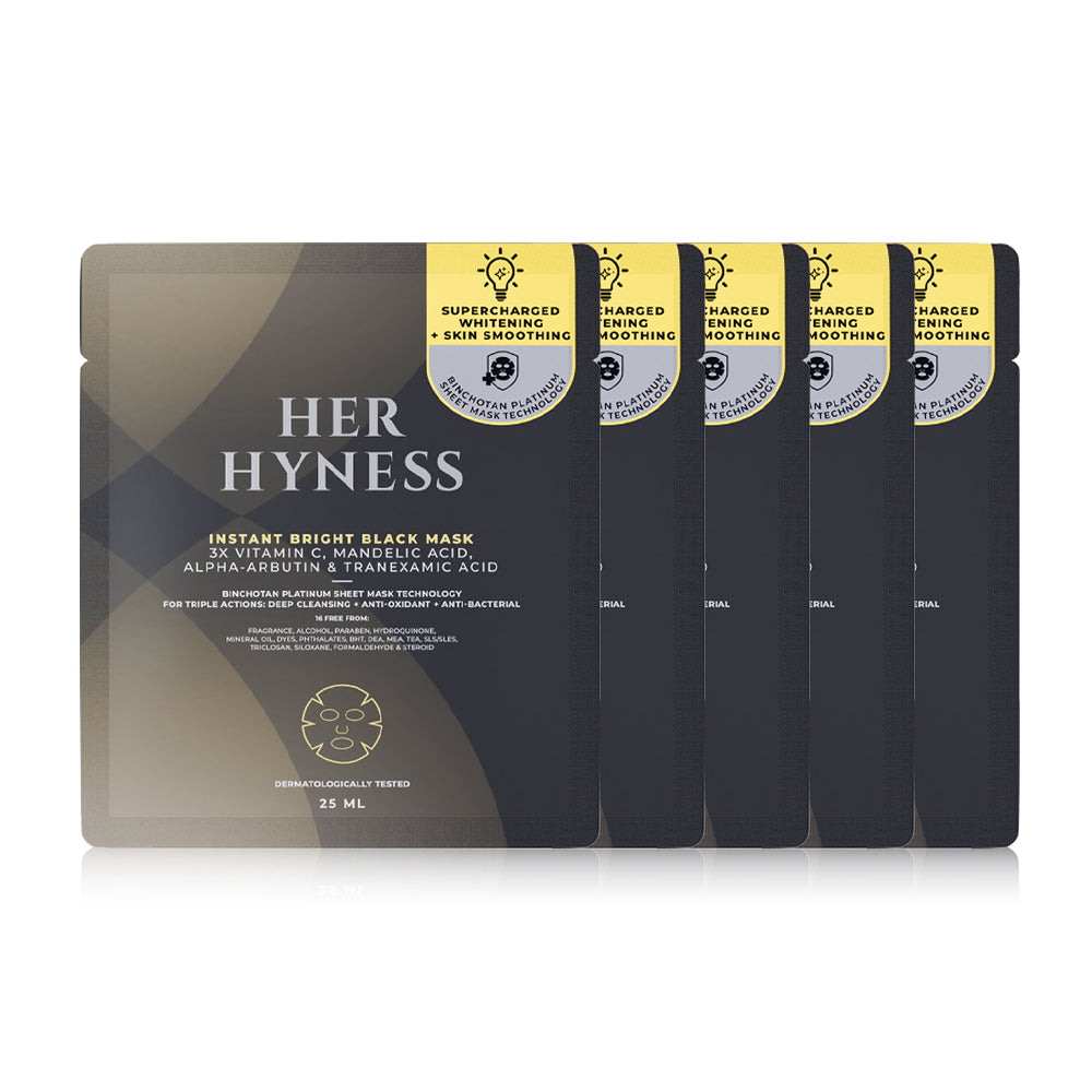 HER HYNESS Instant Bright Black Mask [25ml (Pack of 5)