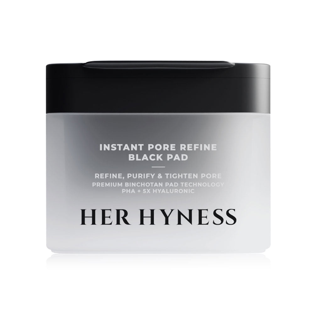 HER HYNESS Instant Pore Refine Black Pad 80 Pads: Black toner pads from HER HYNESS to tighten pores and leave skin smooth.