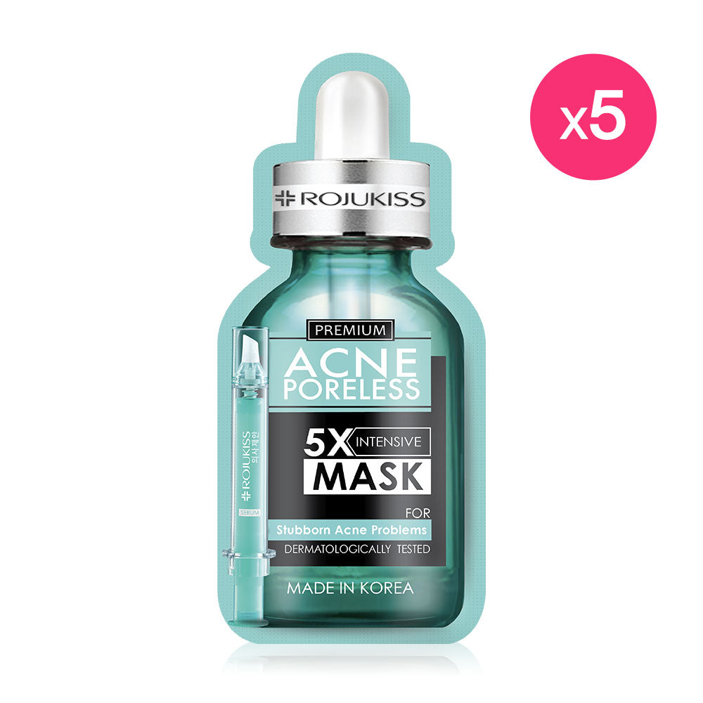 Rojukiss Acne Poreless 5X Intensive Mask [25ml (Pack of 5)
