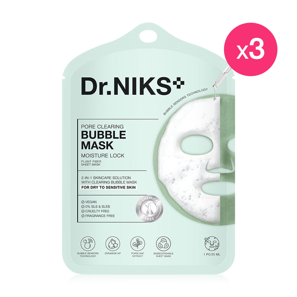 Dr.NIKS Pore Clearing Bubble Mask Moisture Lock [25ml (Pack of 3)