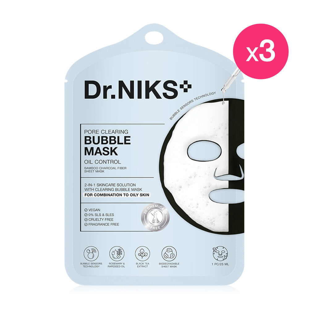 Dr.NIKS Pore Clearing Bubble Mask Oil Control [25ml (Pack of 3)