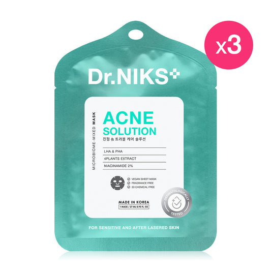 Dr.NIKS Acne Solution Microbiome-Mixed Mask [27ml (Pack of 3)