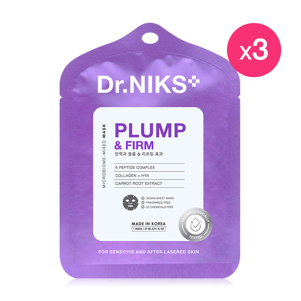 Dr.NIKS Plump & Firm Microbiome-Mixed Mask [27ml (Pack of 3)