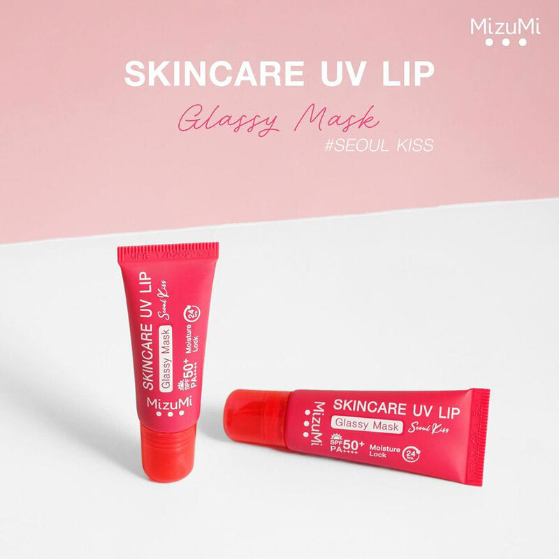MizuMi Skincare UV Lip Glassy Mask 8ml #Seoul Kiss Pink