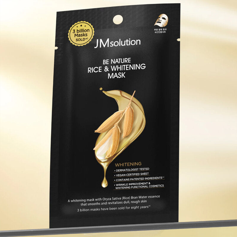JM Solution Be Nature Rice & Whitening Mask [24ml (Pack of 4)