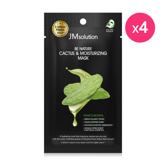 JM Solution Be Nature Cactus & Moisturizing Mask [24ml (Pack of 4)
