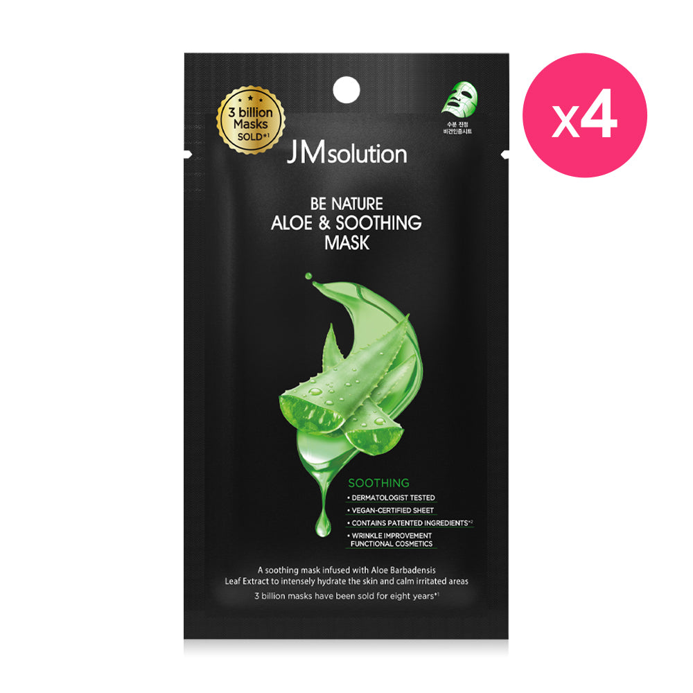 JM Solution Be Nature Aloe & Soothing Mask [24ml (Pack of 4)