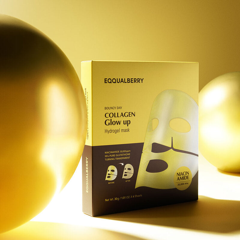 EQQUALBERRY Collagen Glow Up Hydrogel Mask [30g (Pack of 4)