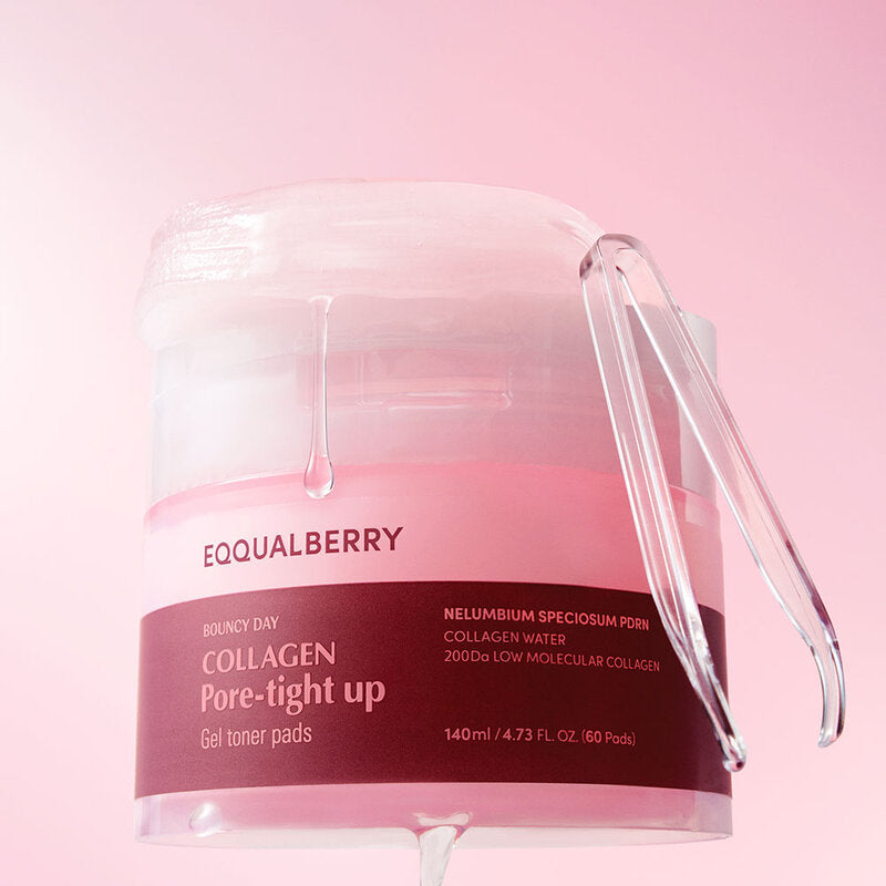EQQUALBERRY Collagen Pore-Tight Up Gel Toner Pads 60 Pads: Gel toner pads from Equalberry that help tighten pores, leaving skin looking smooth, firm, and healthy.