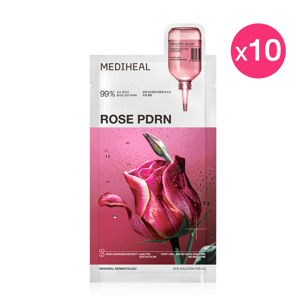 Mediheal Rose PDRN Essential Mask Healthy Glow [24ml (Pack of 10)