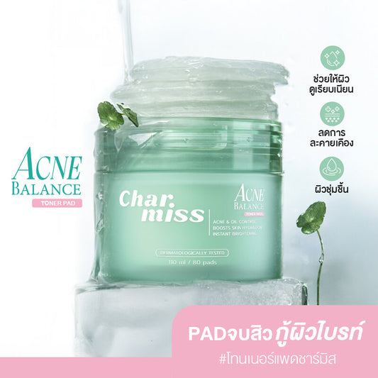 Charmiss Acne Balance Toner Pads 110ml (Pack of 80)