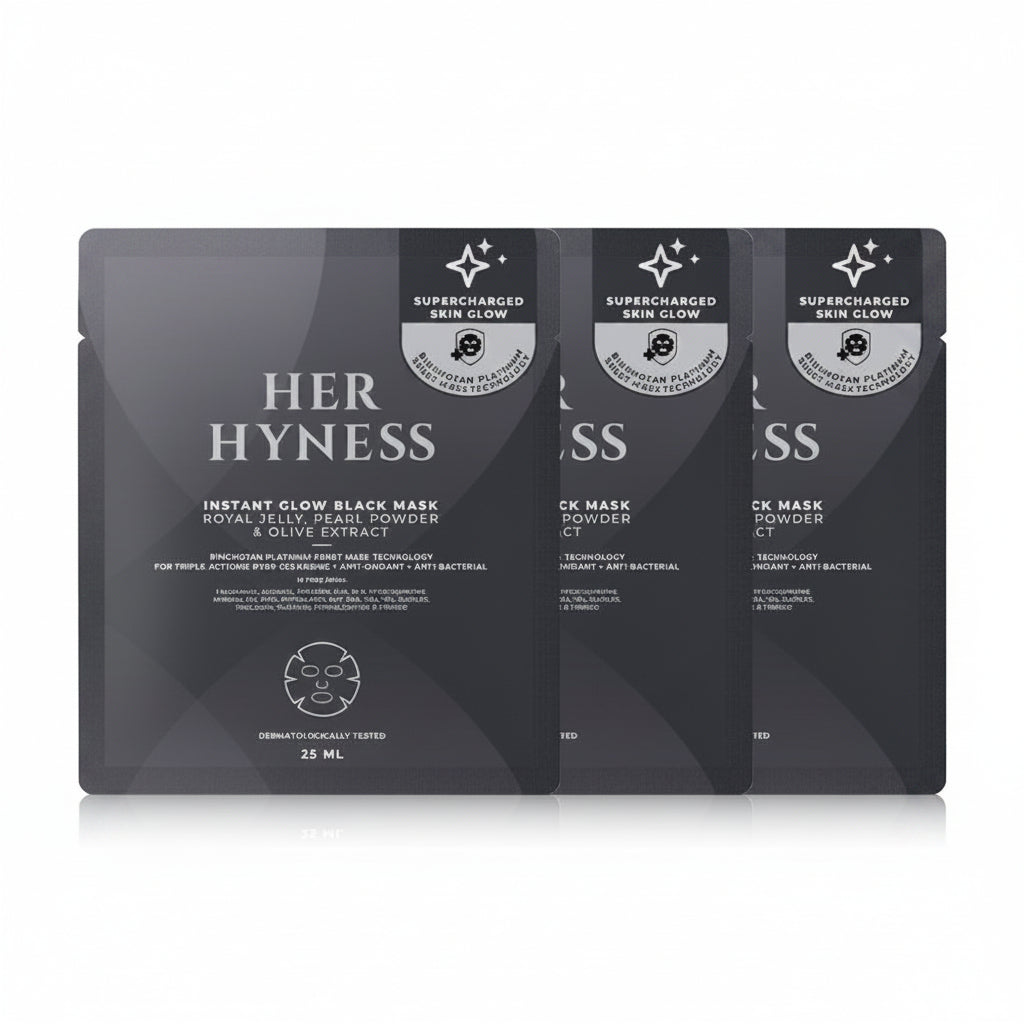 HER HYNESS Instant Glow Black Mask [25ml (Pack of 3)