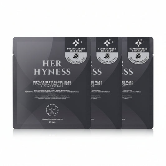 HER HYNESS Instant Glow Black Mask [25ml (Pack of 3)