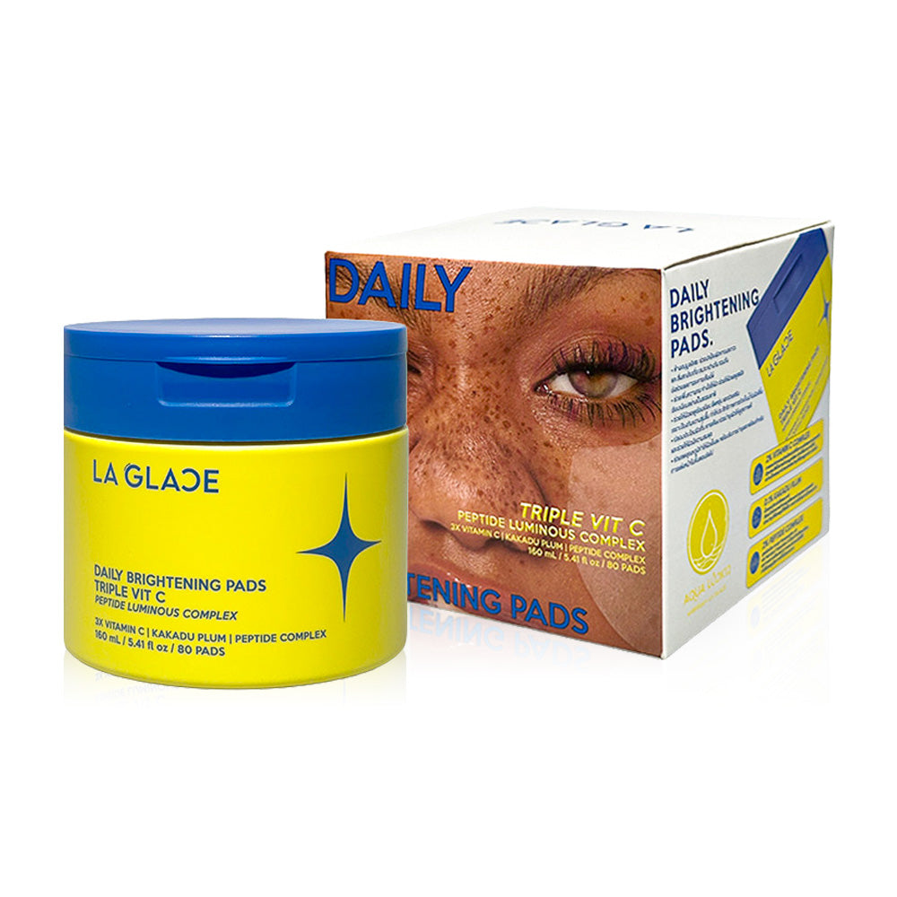 LA GLACE Daily Brightening Pads Triple Vit C Peptide Luminous Complex 160ml (Pack of 80)