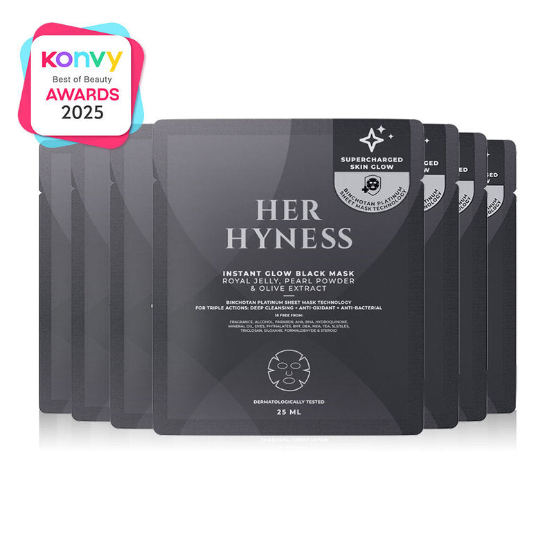 HER HYNESS Instant Glow Black Mask [25ml (Pack of 7)