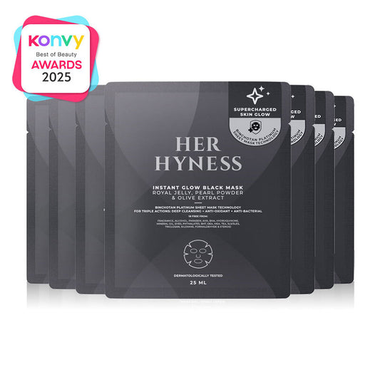HER HYNESS Instant Glow Black Mask [25ml (Pack of 7)