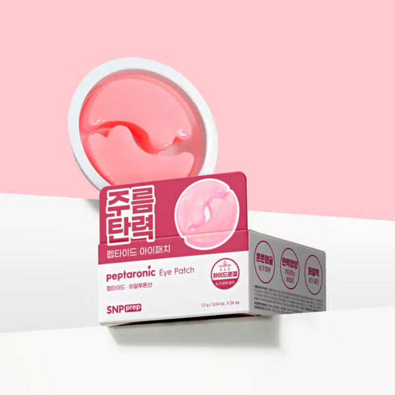 SNP Prep Peptaronic Eye Patch 24 Pads: Hydrogenated eye mask pads from SNP to reduce premature wrinkles, moisturize and hydrate the skin, giving it a healthy appearance.