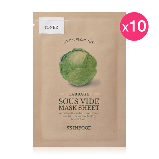 Skinfood Cabbage Sous Vide Mask Sheet [18g (Pack of 10)
