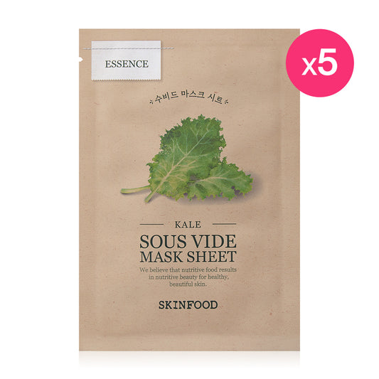 Skinfood Kale Sous Vide Mask Sheet [22g (Pack of 5)