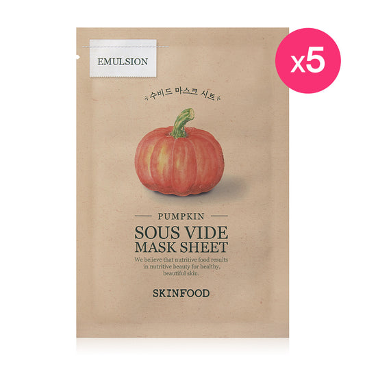 Skinfood Pumpkin Sous Vide Mask Sheet [20g (Pack of 5)