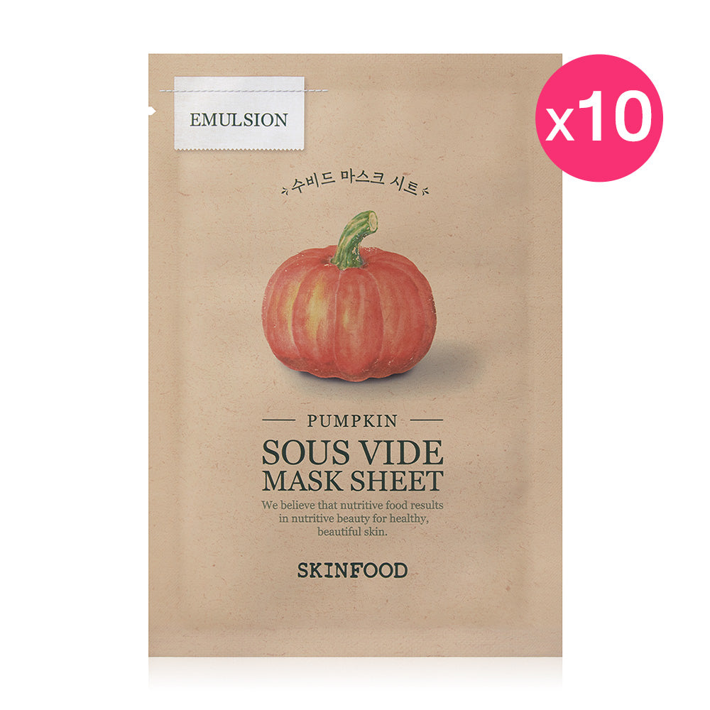 Skinfood Pumpkin Sous Vide Mask Sheet [20g (Pack of 10)