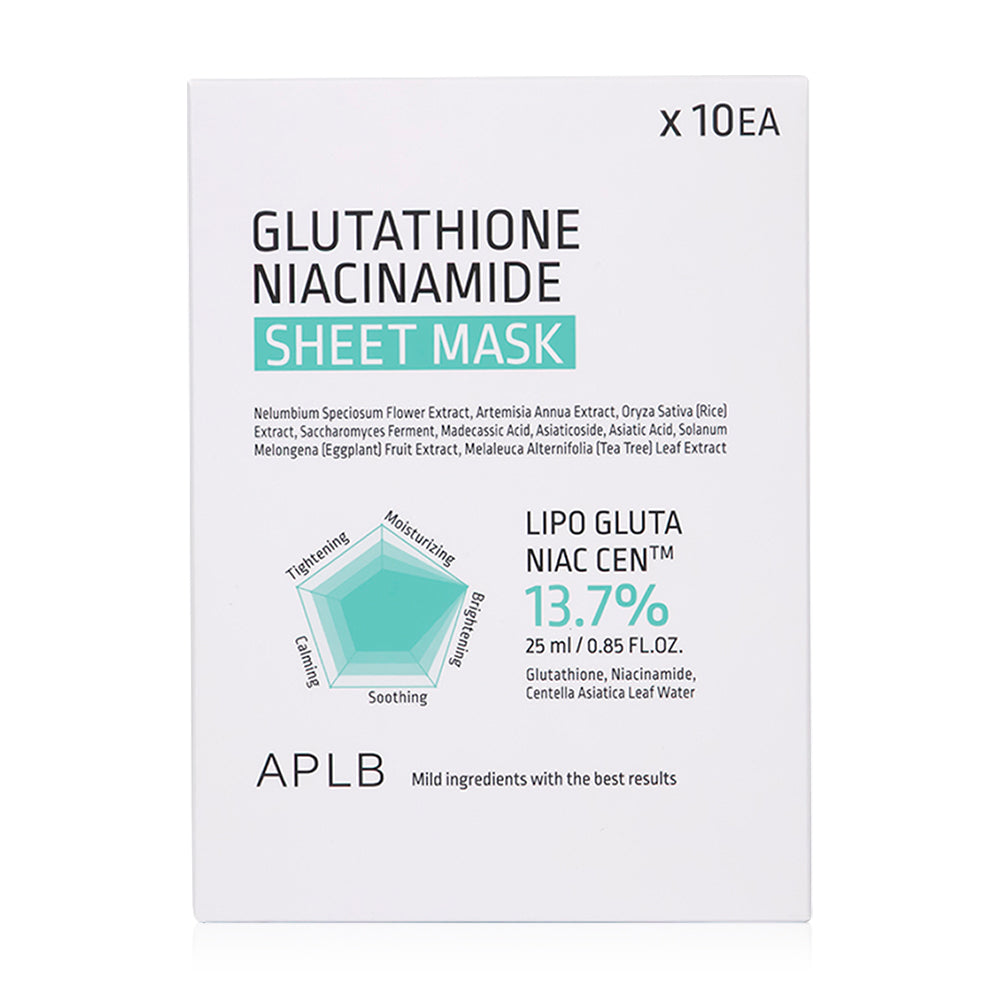 APLB Glutathione Niacinamide Sheet Mask [25ml (Pack of 10)