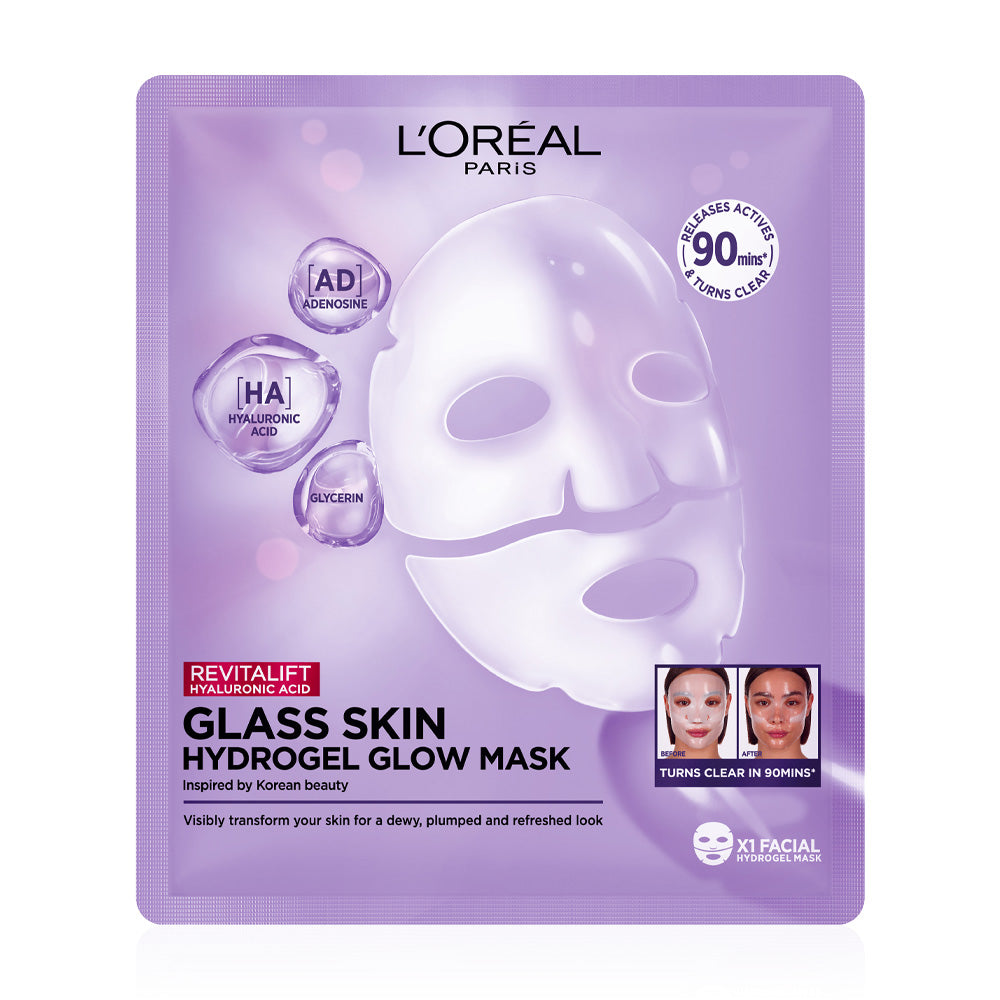 L'Oreal Paris Revitalift Hyaluronic Acid Glass Skin Hydrogel Glow Mask 1'S