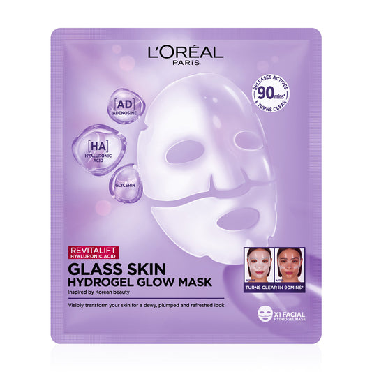 L'Oreal Paris Revitalift Hyaluronic Acid Glass Skin Hydrogel Glow Mask 1'S