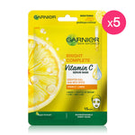 Garnier Skin Naturals Bright Complete Vitamin C Serum Mask [28g (Pack of 5)