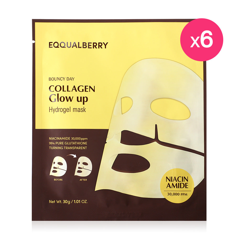 EQQUALBERRY Collagen Glow Up Hydrogel Mask [30g (Pack of 6)