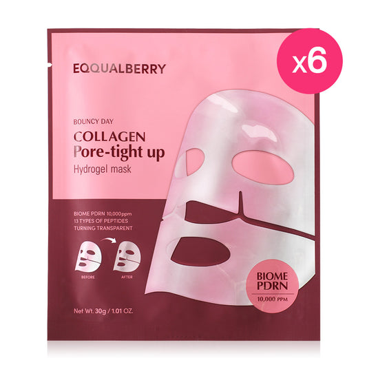 EQQUALBERRY Collagen Pore-Tight Up Hydrogel Mask [30g (Pack of 6)