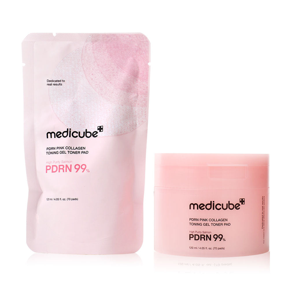 MEDICUBE PDRN Pink Collagen Toning Gel Toner Pad 120ml (Pack of 70)