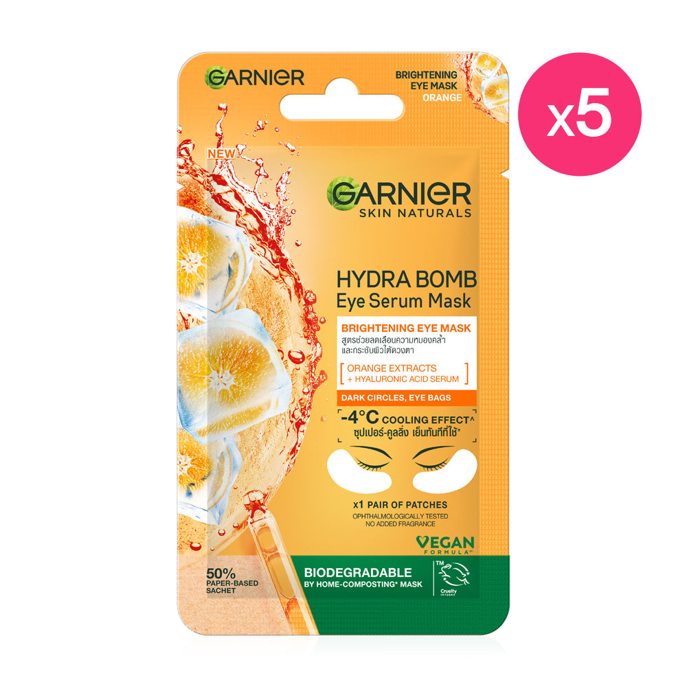 Garnier Skin Naturals Hydra Bomb Eye Serum Mask [6g (Pack of 5)