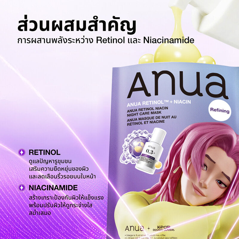 K-pop Demon Hunters X ANUA Retinol Niacin Night Care Mask 24ml