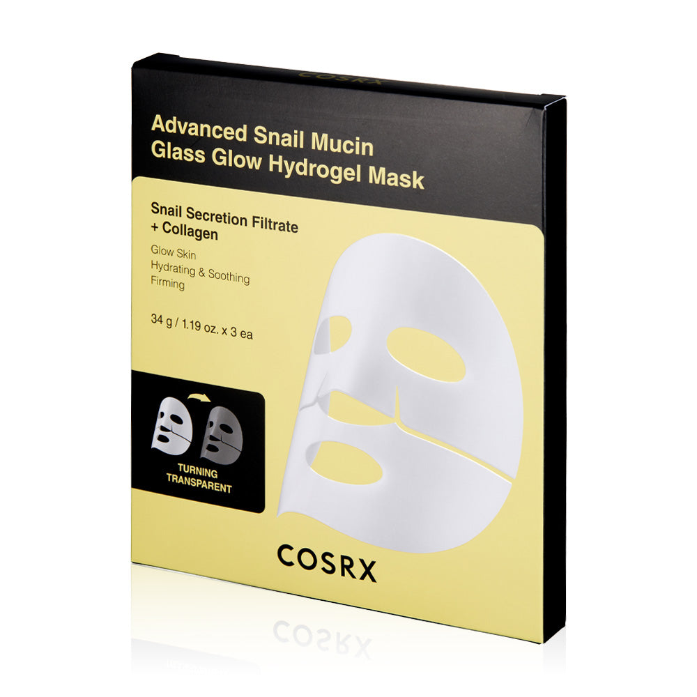COSRX Advanced Snail Mucin Glass Glow Hydrogel Mask [1 Box x 3 Sheets