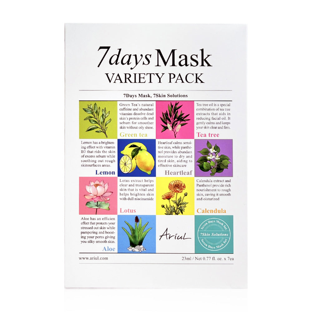 ARIUL 7days Mask Variety Pack [23ml (Pack of 7)