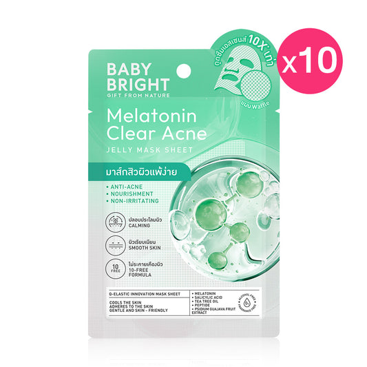 Baby Bright Melatonin Jelly Mask Sheet Clear Acne [25g (Pack of 10)