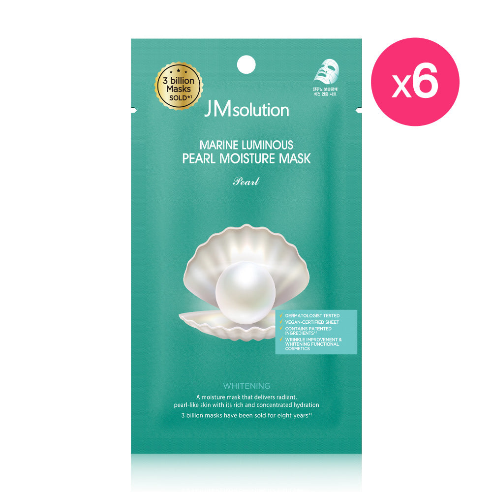 JM Solution Marine Luminous Pearl Moisture Mask [24ml (Pack of 6)